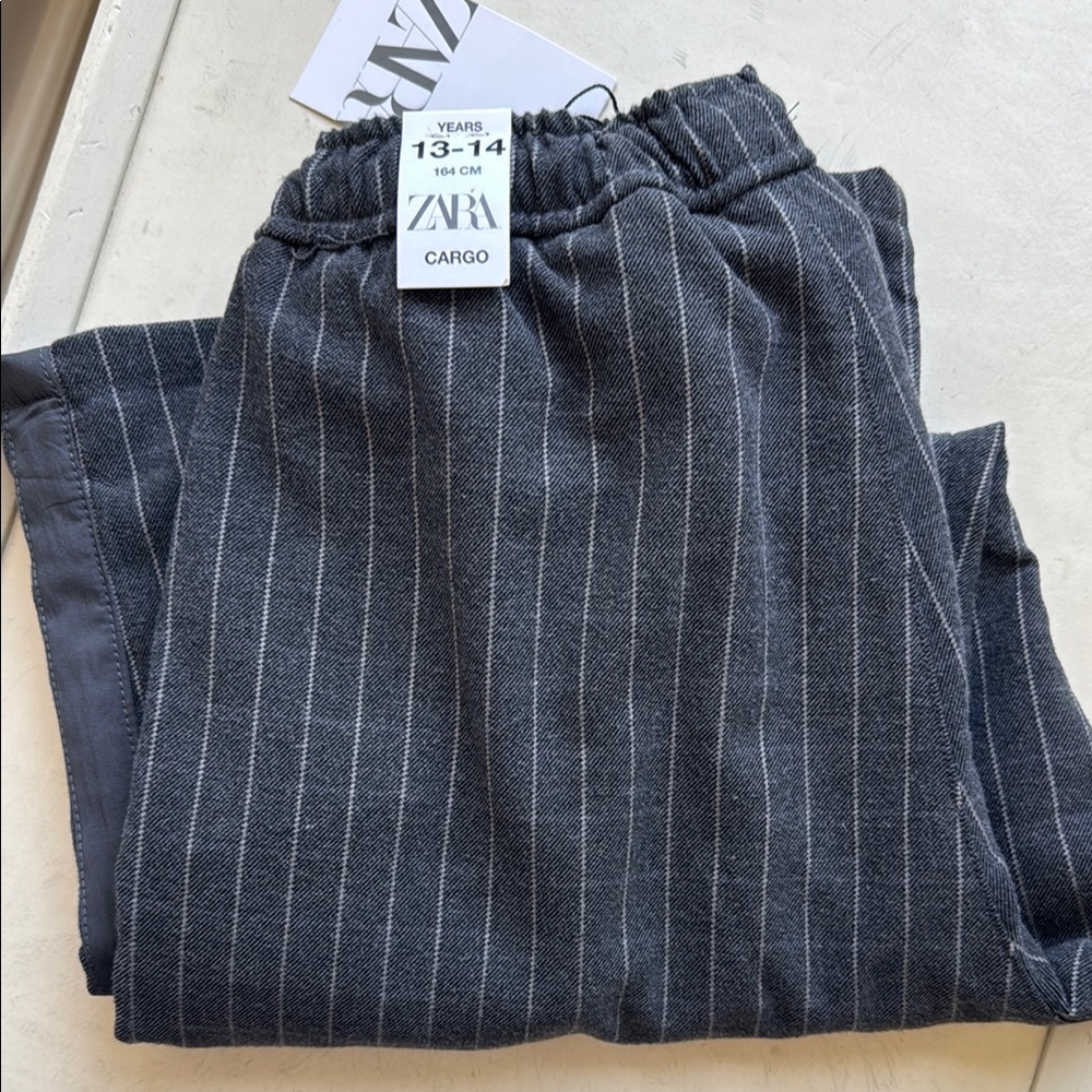Cargo Gray Pinstripe Pants Kids